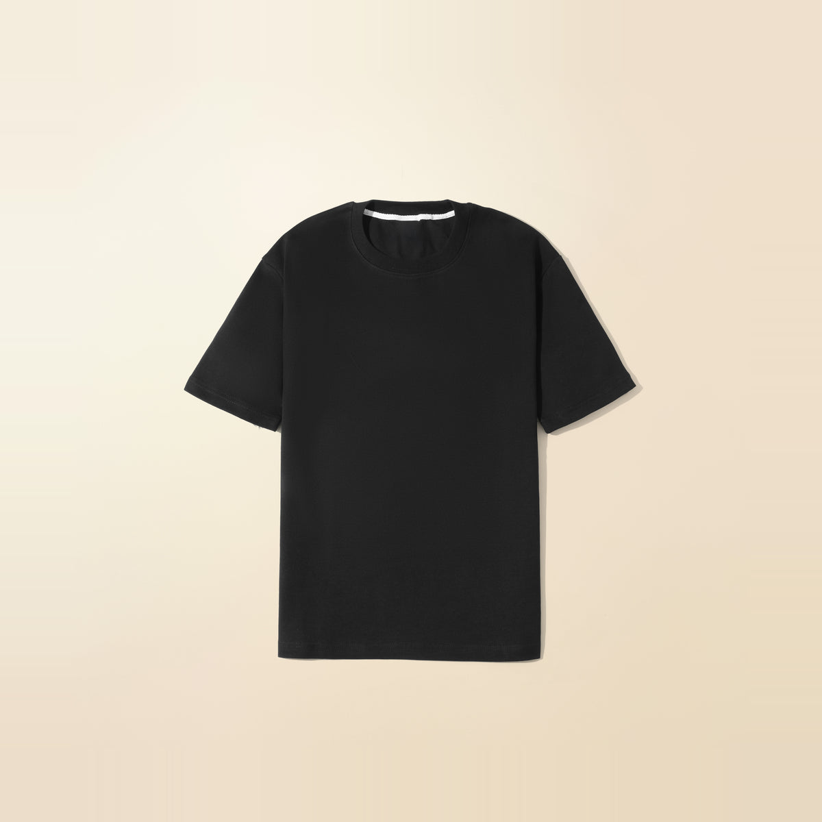 LNX Everyday Tee in Black, front view, flat lay product photo