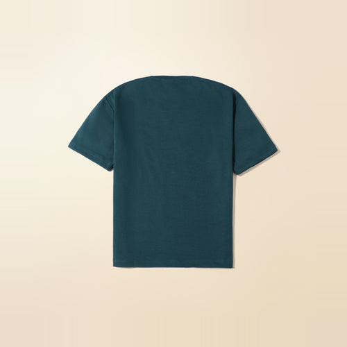LNX Everyday Tee in Pine Teal, back view, flat lay product photo