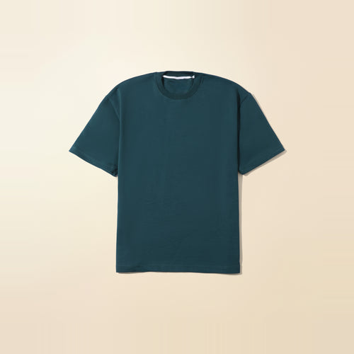 LNX Everyday Tee in Pine Teal, front view, flat lay product photo
