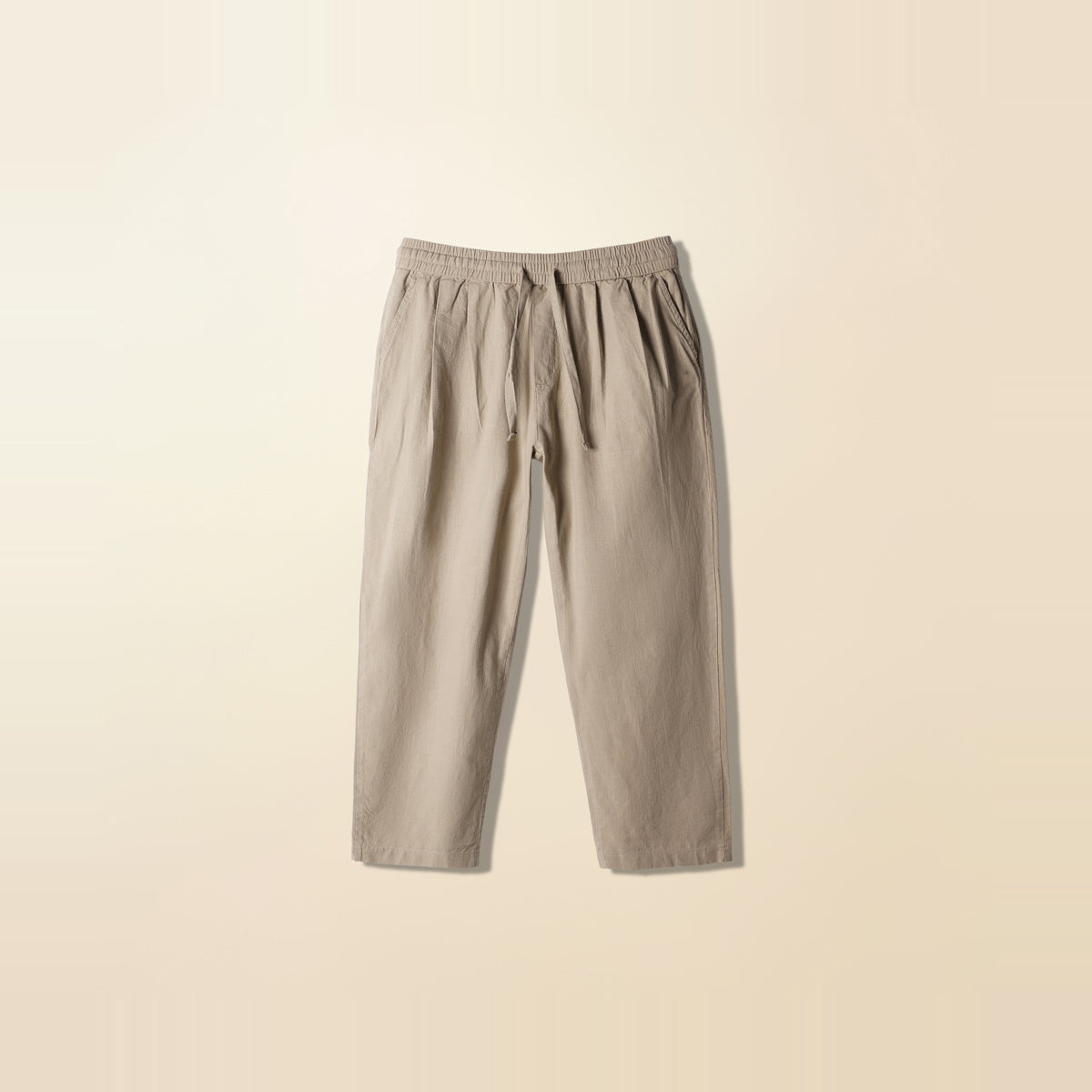 LNX Easy Pant in Sand, front view, flat lay product photo