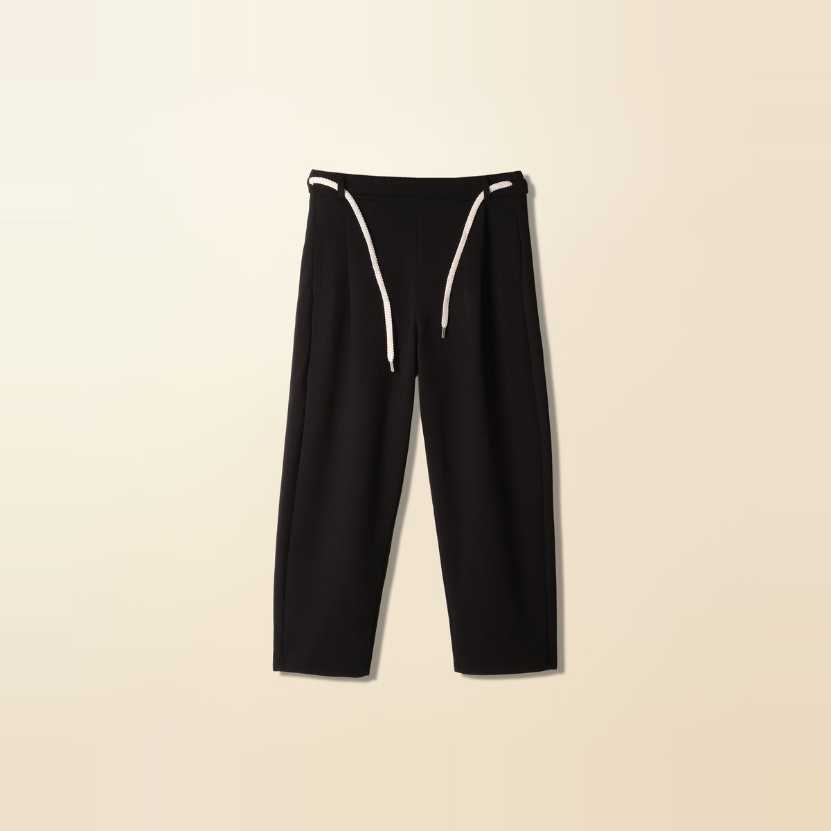 LNX Pleated Wide Pant in Black, front view, flat lay product photo