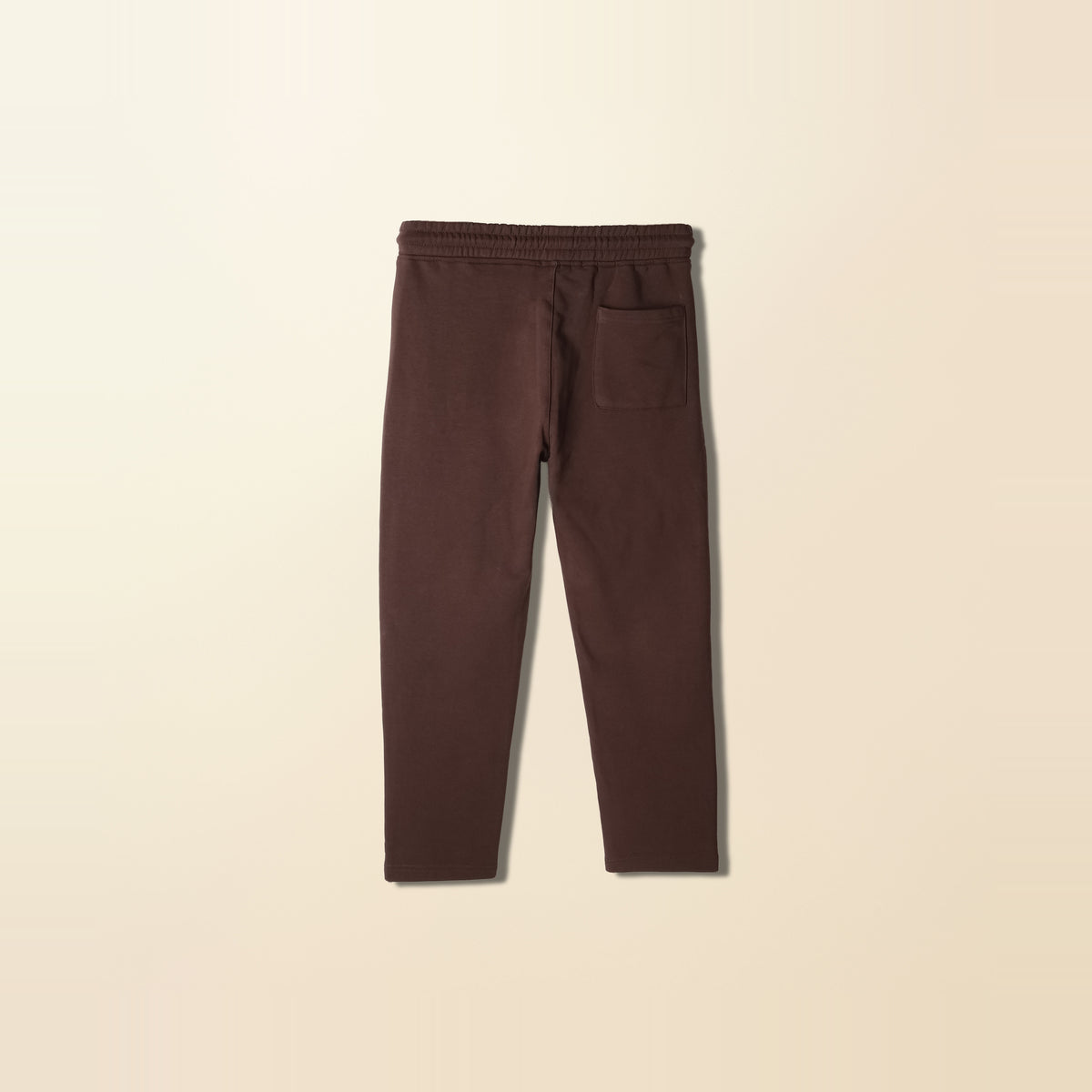 LNX Pleated Wide Pant in Chocolate, back view, flat lay product photo