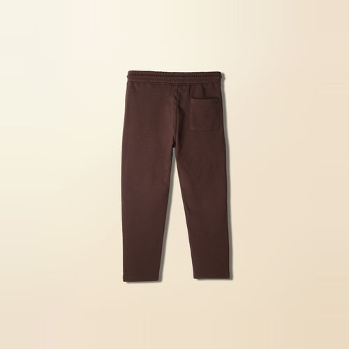 LNX Pleated Wide Pant in Chocolate, back view, flat lay product photo